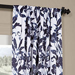 Exclusive Fabrics & Furnishing Hibiscus Light-Filtering Rod Pocket Back Tab Single Curtain Panel