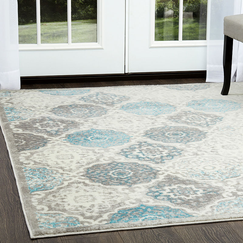 5 ft. 2 in. x 7 ft. 2 in. Boho Gray/Blue Indoor Area Rug