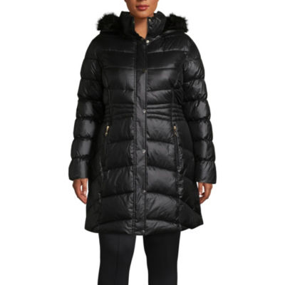 liz claiborne hooded water resistant heavyweight puffer jacket