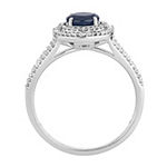 Womens 1/3 CT. T.W. Genuine Blue Sapphire 10K White Gold Cocktail Ring