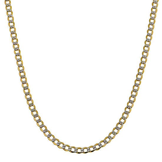 14K Gold 16 Inch Semisolid Curb Chain Necklace