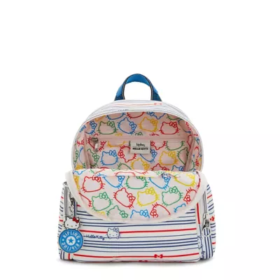 Hello Kitty Bows and Stripes 16 Backpack with One Front Pocket Pink