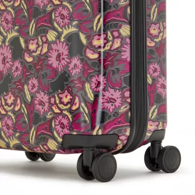 Pink Flower Embossed Carry-on Luggage With Password Lock, Portable