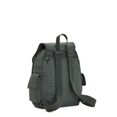 All over embossed logo recycled polyester backpack