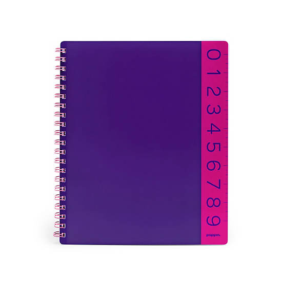 Poppin Three-Subject You Rule Notebook, Grey Lilac Block, large Poppin Three-Subject You Rule Notebook, Grey Lilac Block, large