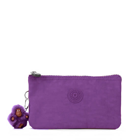 Creativity Large Pouch, Purple Feather, large