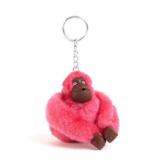 Sven Monkey Keychain, Beet Red, large