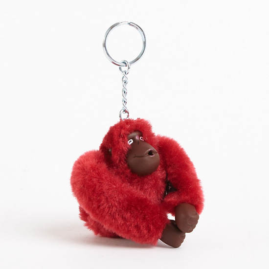 Sven Monkey Keychain, Multi Dots Red, large