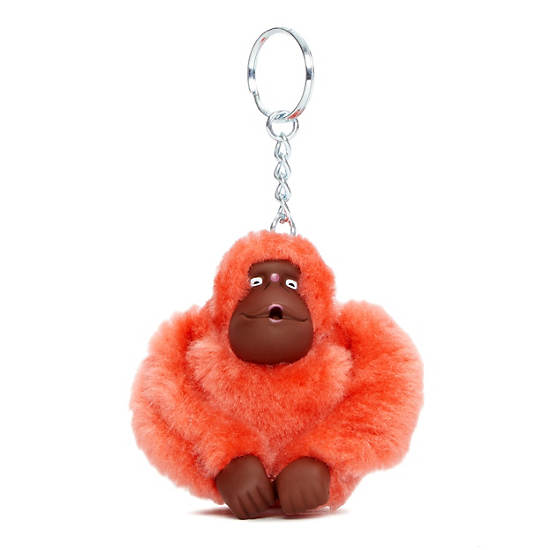 Sven Monkey Keychain, Papaya Orange, large