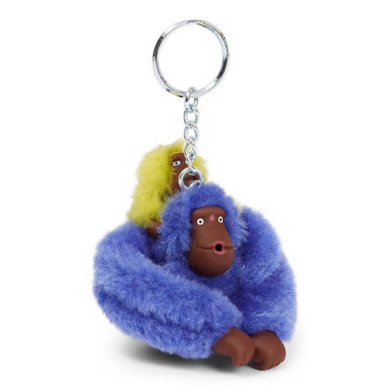 Mom and Baby Sven Monkey Keychain, Palm Shadow, large