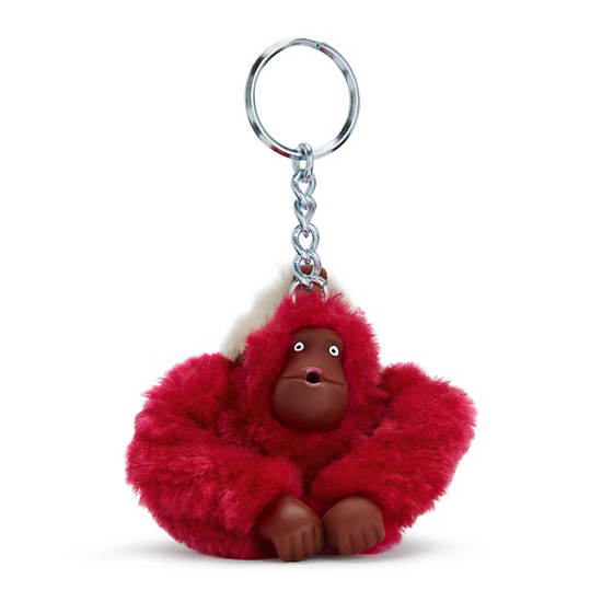 Mom and Baby Sven Monkey Keychain, Raspberry Dream, large