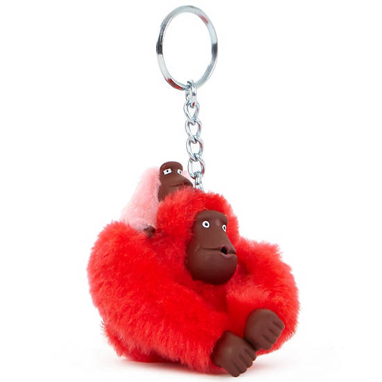Mom and Baby Sven Monkey Keychain, Tender Blossom, large