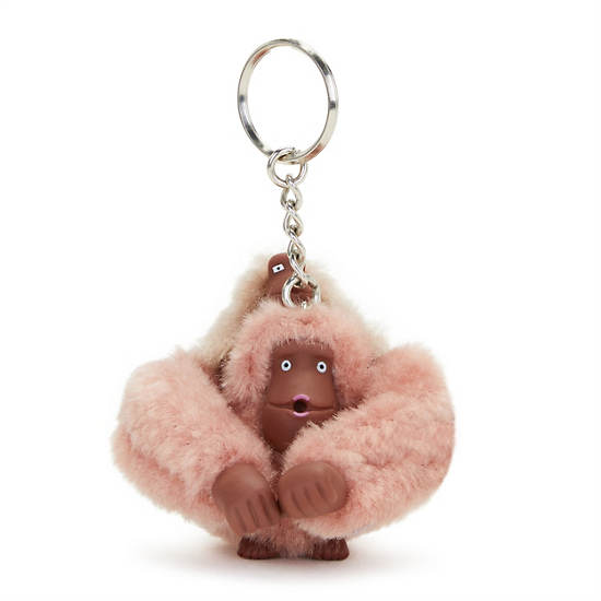 Mom and Baby Sven Monkey Keychain, Rosey Rose, large