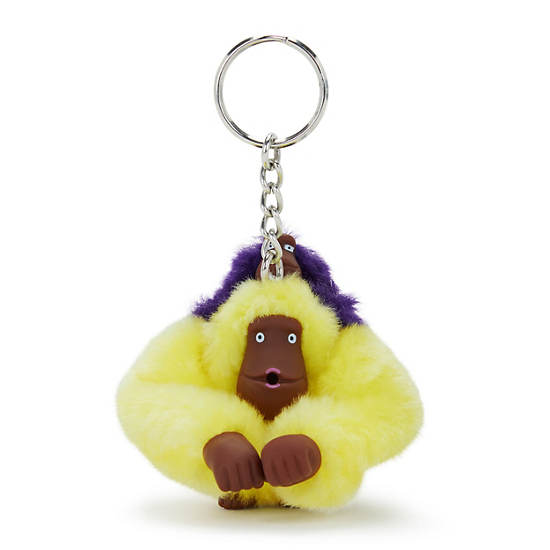 Mom and Baby Sven Monkey Keychain, Sunlight Yellow, large Mom and Baby Sven Monkey Keychain, Sunlight Yellow, large