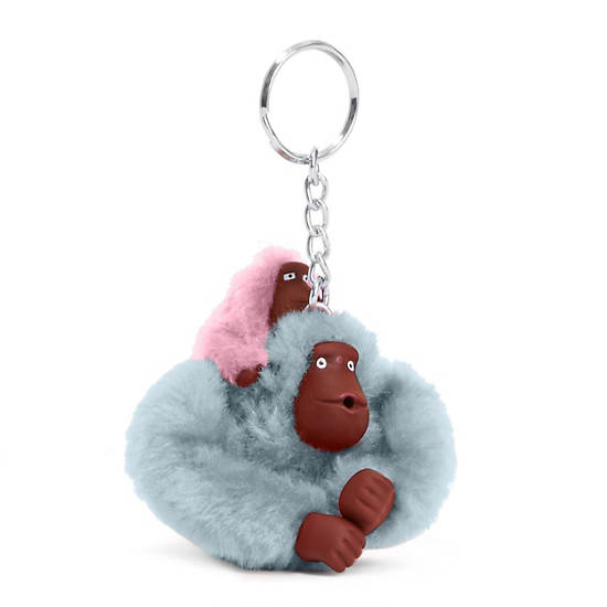 Mom and Baby Sven Monkey Keychain, Printed Notes, large