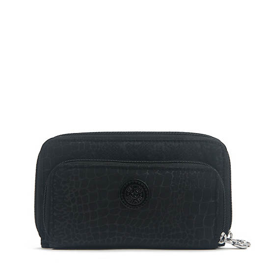 Stella Croc Wallet, Smooth Silver Metallic, large Stella Croc Wallet, Smooth Silver Metallic, large