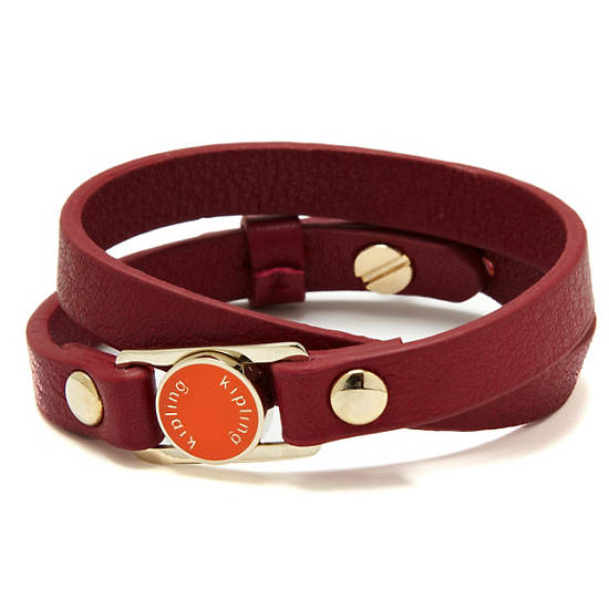 Leather Bracelet, Tango Red, large