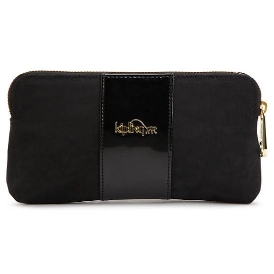 Keema Wallet Pouch, Black Patent Combo, large