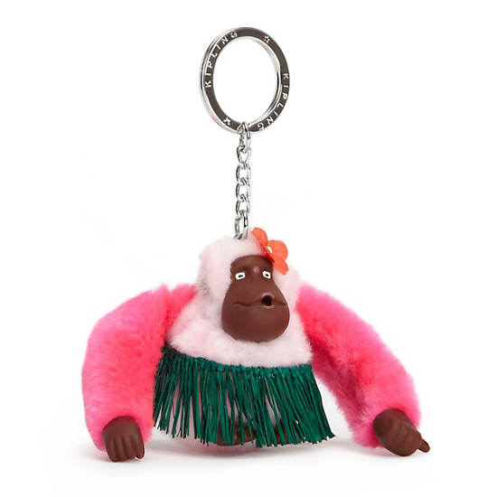 Hula Girl Monkey Keychain, Multi, large