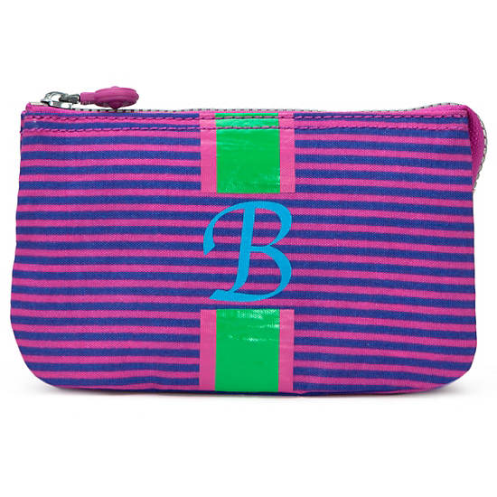 Creativity Large Pouch With Initial, Grapefruit Tonal Zipper, large