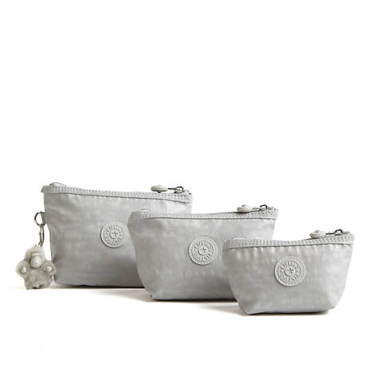 Chrissa Coated Pouch 3-Pack, Pearlized Ash Grey, large