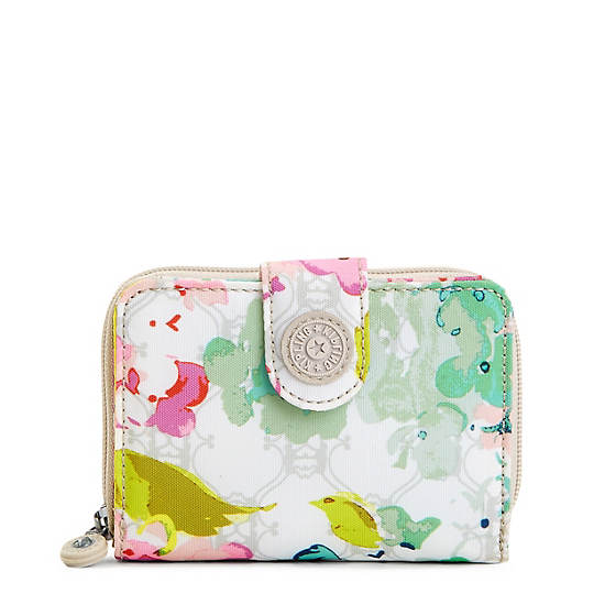 New Money Small Printed Credit Card Wallet, Luscious Florals White, large
