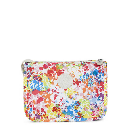 Harrie Printed Pouch, Peachy Coral, large