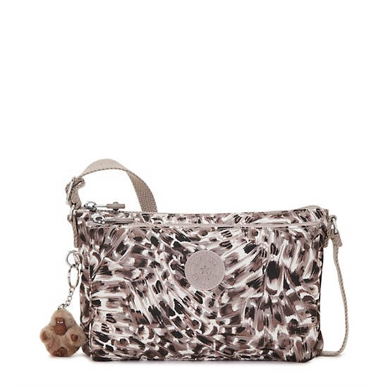 Mikaela Printed Crossbody Bag, Leopard Feathers, large Mikaela Printed Crossbody Bag, Leopard Feathers, large