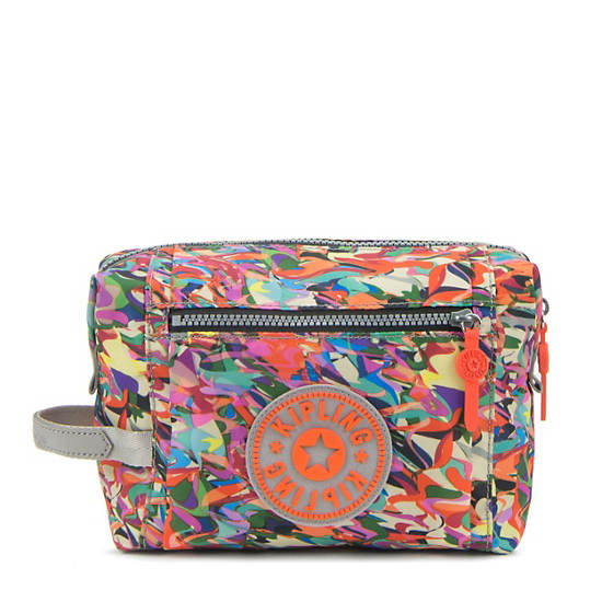 Leslie Printed Pouch, Springtime Sage, large Leslie Printed Pouch, Springtime Sage, large
