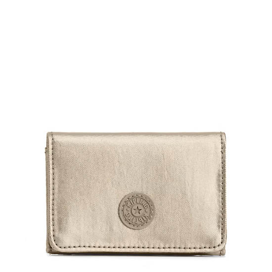 Clea Snap Wallet, Champagne Metallic, large