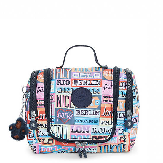 Connie Printed Hanging Toiletry Bag, Hello Weekend, large