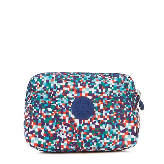 Mandy Printed Pouch, Juniper Teal, large