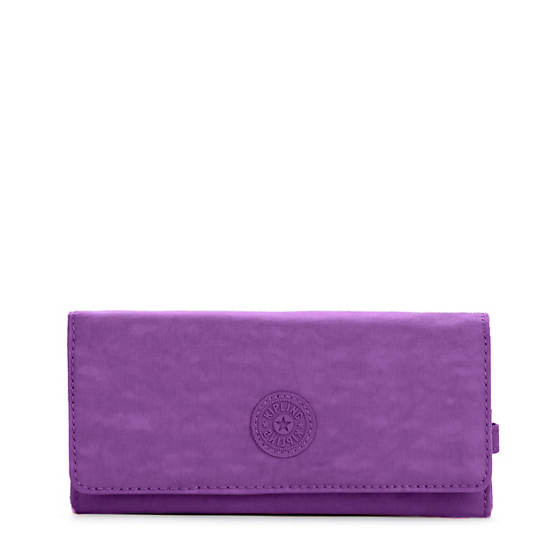 New Teddi Snap Wallet, Purple Feather, large