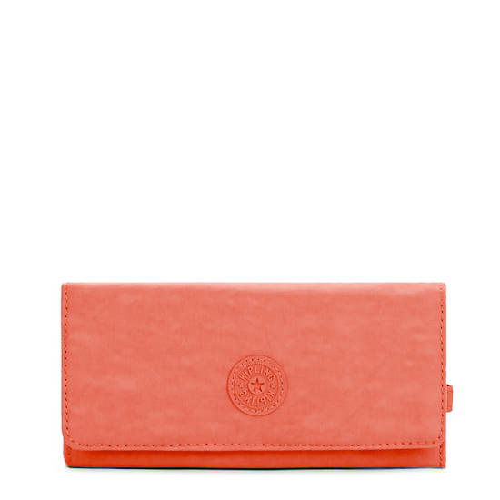 New Teddi Snap Wallet, Peachy Coral, large