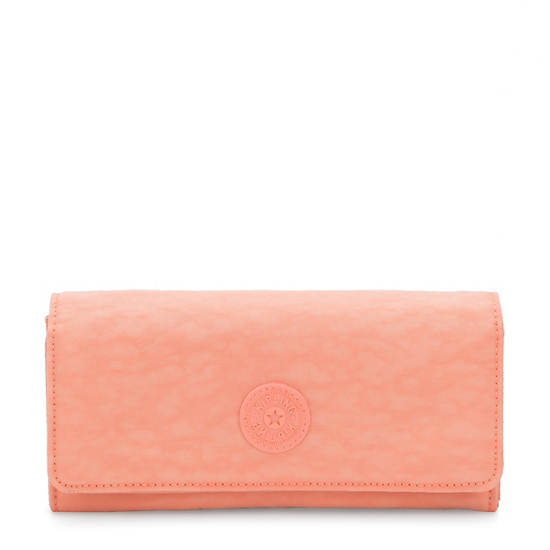 New Teddi Snap Wallet, Peachy Coral, large