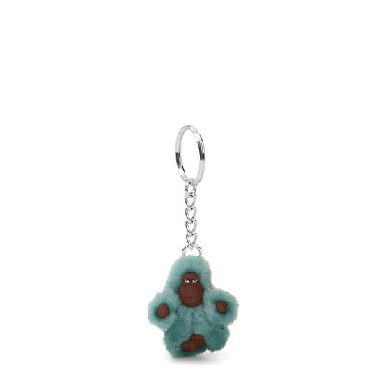 Sven Extra Small Monkey Keychain, Peacock Teal Stripe, large