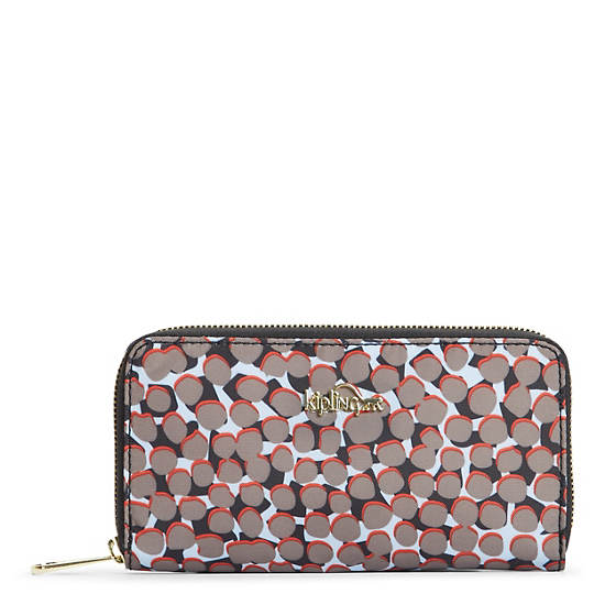 Vanessa Printed Wallet, Dusty Taupe CB, large