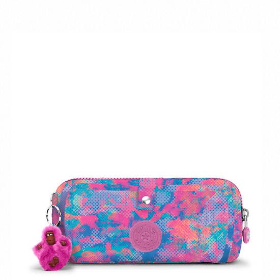 Wolfe Printed Pencil Pouch, Pink Sands, large