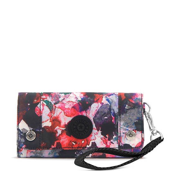 Peyton Printed Wristlet Wallet, Faded Green, large Peyton Printed Wristlet Wallet, Faded Green, large