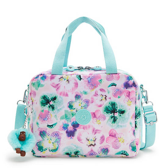 Miyo Printed Lunch Bag, Aqua Blossom, large