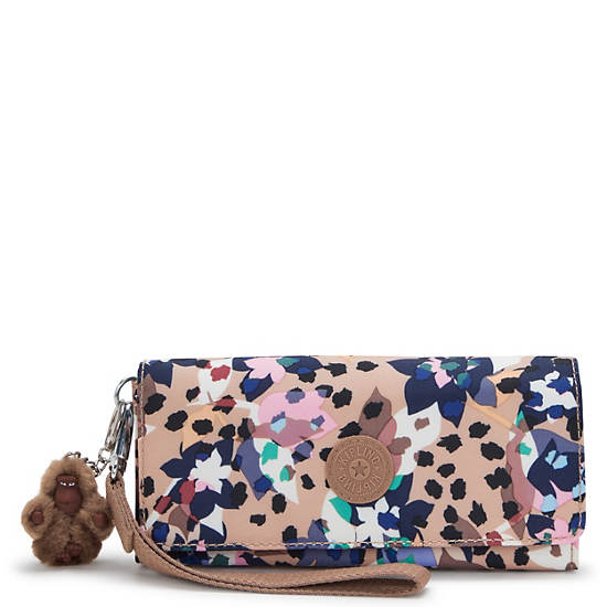 Rubi Large Printed Wristlet Wallet, Autumn Blossoms, large