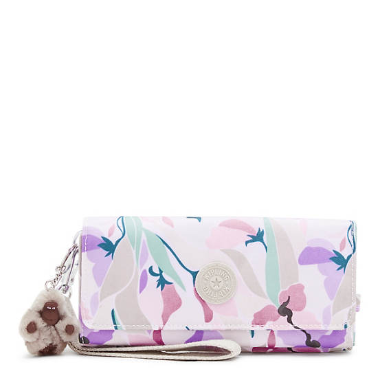 Rubi Large Printed Wristlet Wallet, Floral Mosaic, large