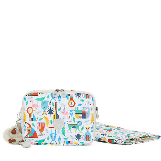Zimma Printed Diaper Changing Pad Clutch, Krispy Flower, large