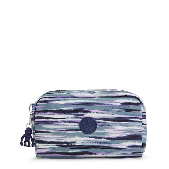 Gleam Printed Pouch, Brush Stripes, large