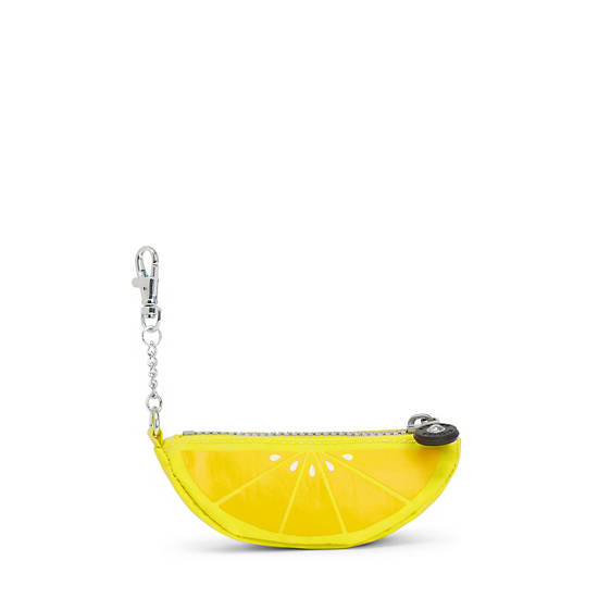 Mini Lemon Keychain, Aqua Confetti, large