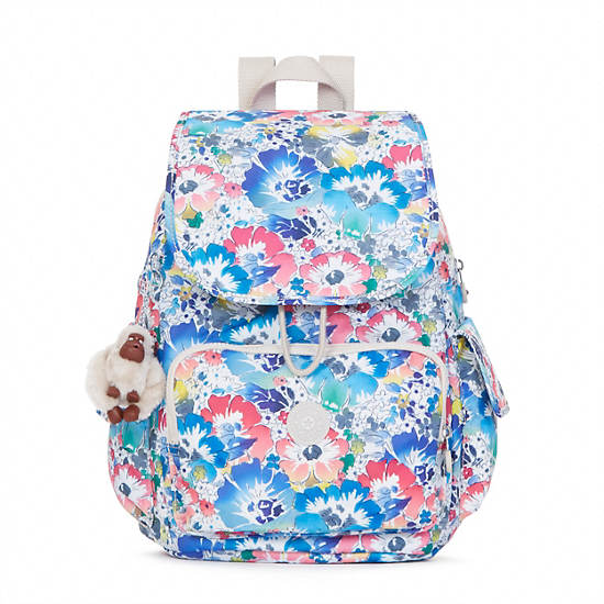Ravier Medium Printed Backpack, Cherry Rainbow Zipper, large