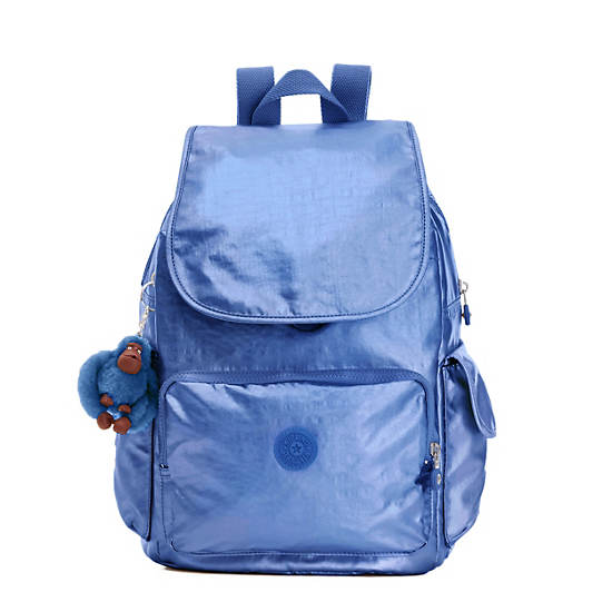 Ravier Medium Metallic Backpack, Blue Bleu 2, large