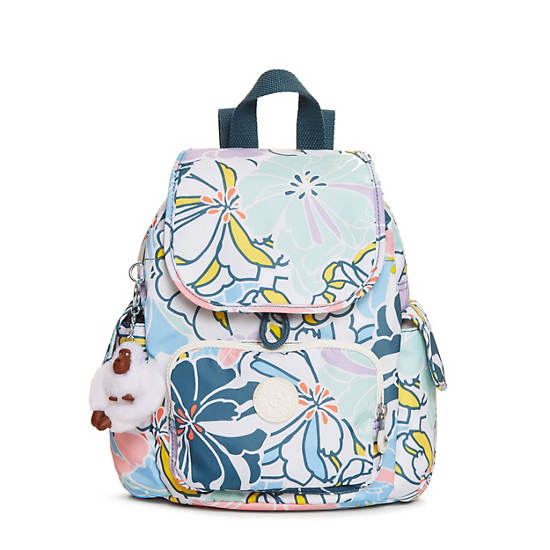 Ravier Extra Small Printed Backpack, Bright Metallic, large