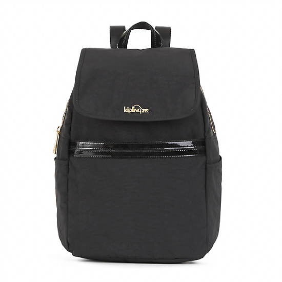 Sonia Small Backpack, Black Patent Combo, large