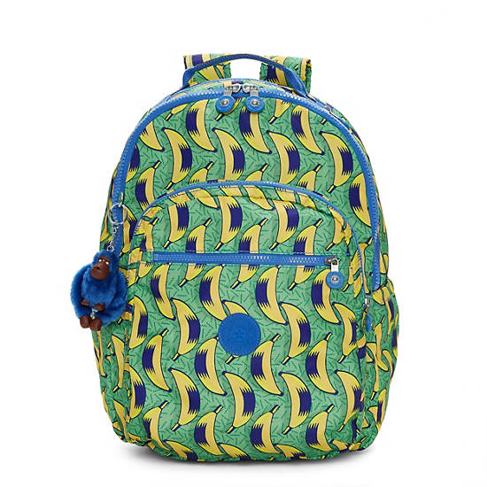 Seoul Large Printed Laptop Backpack, Starry  Vision Teal, large